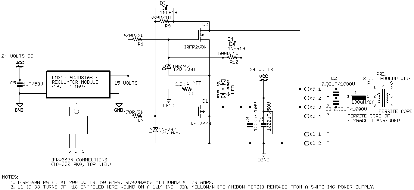 ZVS Driver Schematic with CT Primary
